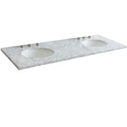 Bellaterra Home 430001-61D-WMO 61" White Carrara marble vanity top, front view on a white background