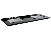 Bellaterra Home 430002-61D-BGR 61" Black Galaxy granite vanity top, front view on a white background
