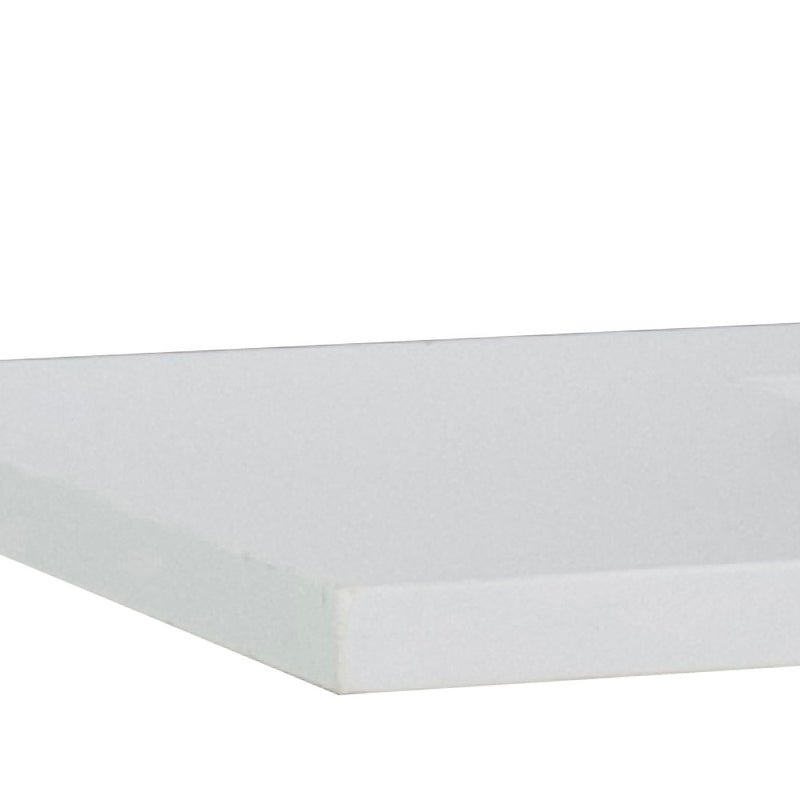 Bellaterra Home 430002-61D-WER 61" white engineered stone vanity top, countertop edge close-up