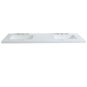 Bellaterra Home 430002-61D-WER 61" white engineered stone vanity top, front