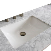 Bellaterra Home 430002-61D-WMR 61" White Carrara marble vanity top, countertop and sink close-up