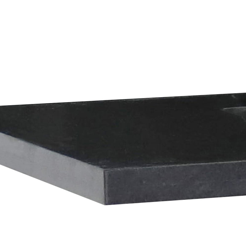 Bellaterra Home 430002-61S-BGR 61" Black Galaxy granite vanity top, countertop edge close-up