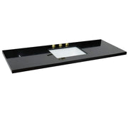 Bellaterra Home 430002-61S-BGR 61" Black Galaxy granite vanity top, front view on a white background