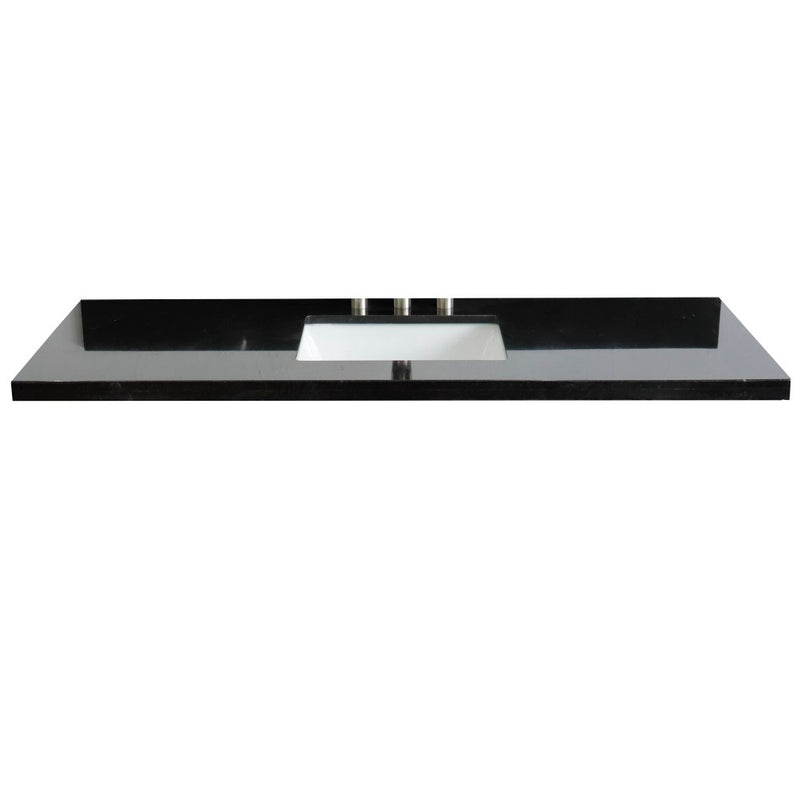 Bellaterra Home 430002-61S-BGR 61" Black Galaxy granite vanity top, front