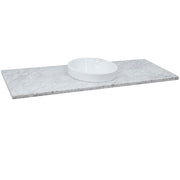 Bellaterra Home 430003-61-WMRD 61" White Carrara marble vanity top, front view on a white background