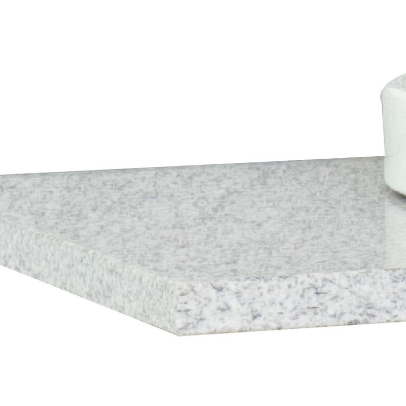 Bellaterra Home 430003-61D-GYRD 61" gray granite vanity top, countertop edge close-up