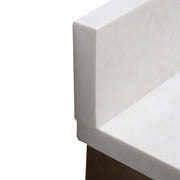 Bellaterra Home 4922-MT1-AQ Porto 49" vanity, Dark Cherry, white engineered stone top, countertop edge close-up