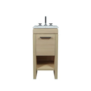 Bellaterra Home 500137-CO Modern 16" vanity, Neutral, white ceramic top, front view on a white background