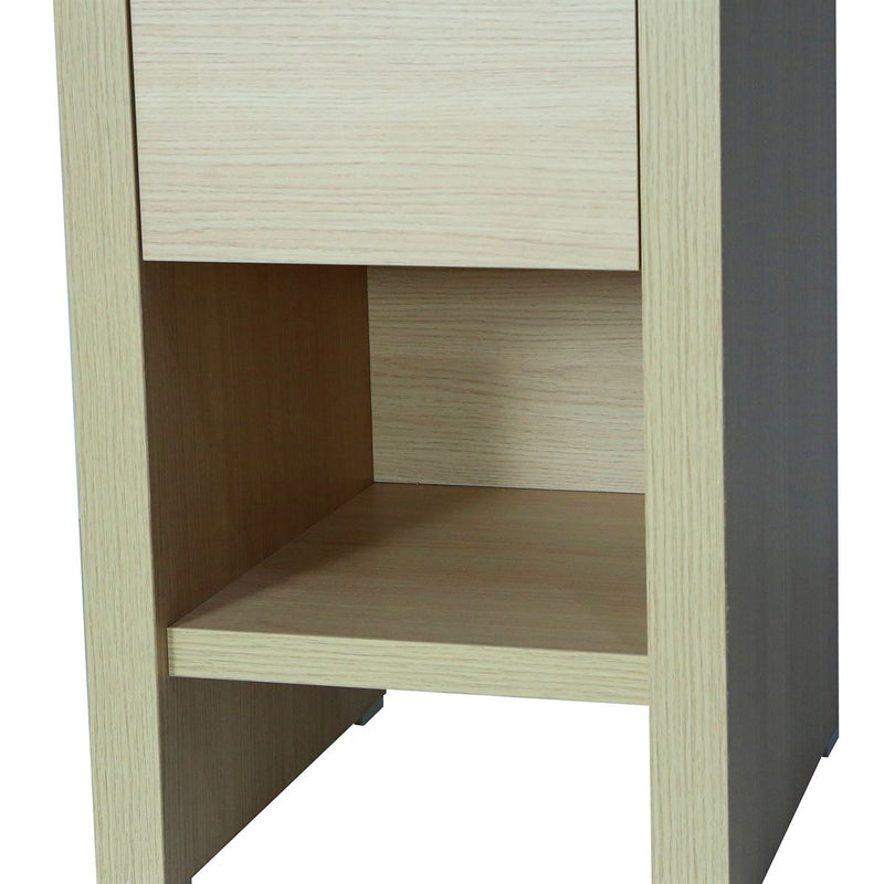 Bellaterra Home 500137-CO Modern 16" vanity, Neutral, white ceramic top, cabinet interior close-up