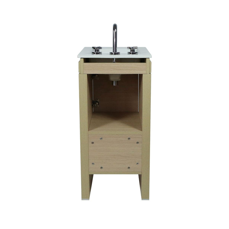Bellaterra Home 500137-CO Modern 16" vanity, Neutral, white ceramic top, rear view
