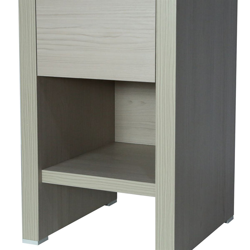 Bellaterra Home 500137-EP Modern 16" vanity, Light Gray, white ceramic top, cabinet interior close-up