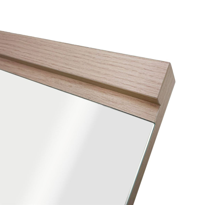 Bellaterra Home 500137-M-CO Modern 17.7" rectangular mirror, Neutral, countertop edge close-up