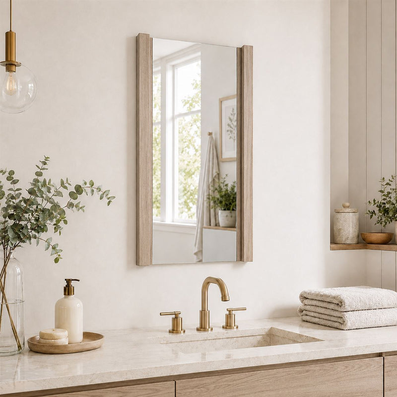 Bellaterra Home 500137-M-CO Modern 17.7" rectangular mirror, Neutral, installed in a bathroom