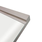Bellaterra Home 500137-M-EP Modern 17.7" rectangular mirror, Light Gray, countertop edge close-up