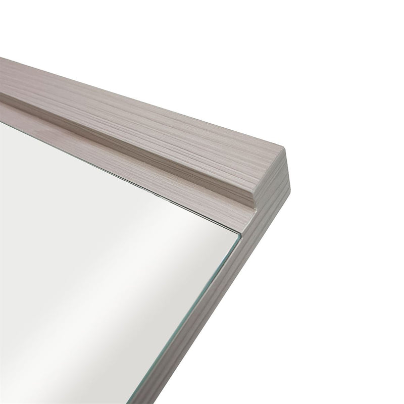 Bellaterra Home 500137-M-EP Modern 17.7" rectangular mirror, Light Gray, countertop edge close-up