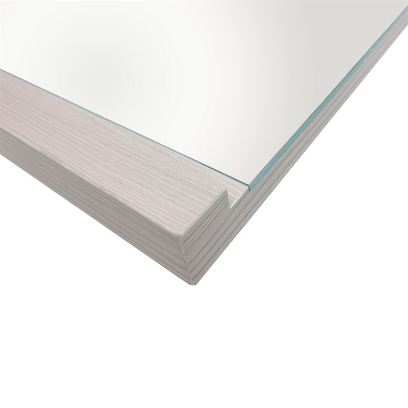 Bellaterra Home 500137-M-EP Modern 17.7" rectangular mirror, Light Gray, frame corner