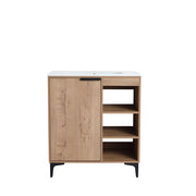 Bellaterra Home 500210-30 Manchester 30" vanity, Neutral, solid surface resin top, front view on a white background