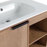 Bellaterra Home 500210-30 Manchester 30" vanity, Neutral, solid surface resin top, countertop and sink close-up