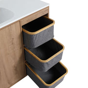 Bellaterra Home 500210-48 Manchester 48" vanity, Neutral, solid surface resin top, fabric baskets