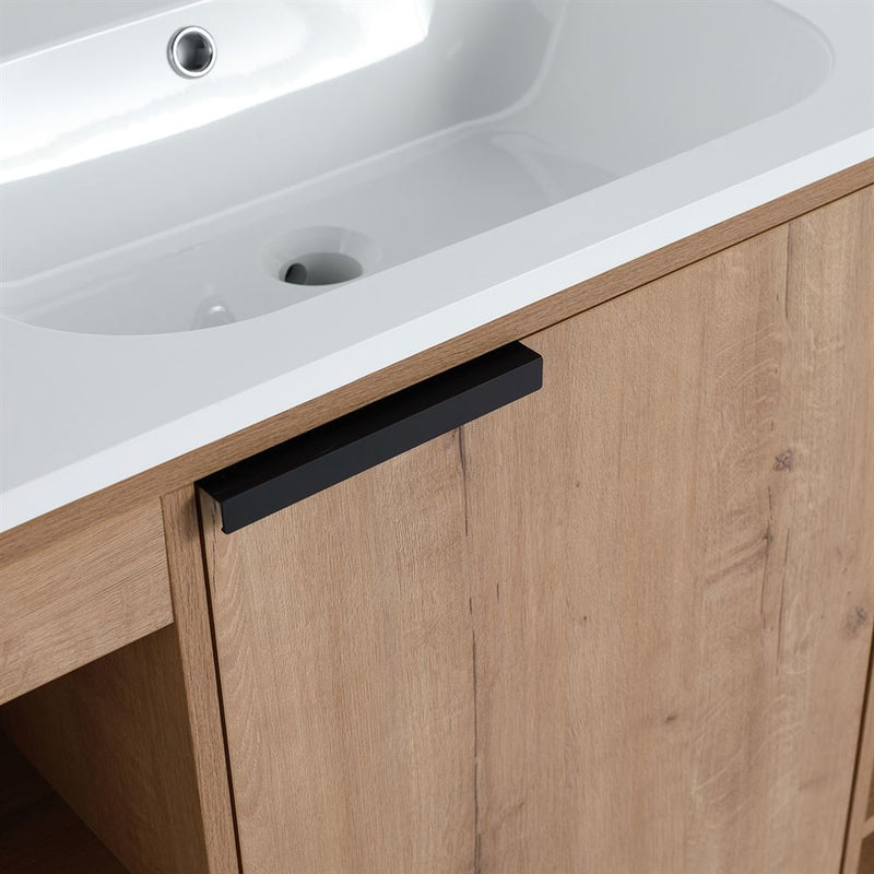 Bellaterra Home 500210-48 Manchester 48" vanity, Neutral, solid surface resin top, countertop and sink close-up