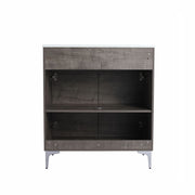 Bellaterra Home 500604-30 Manchester 30" vanity, Gray Oak, solid surface resin top, rear view