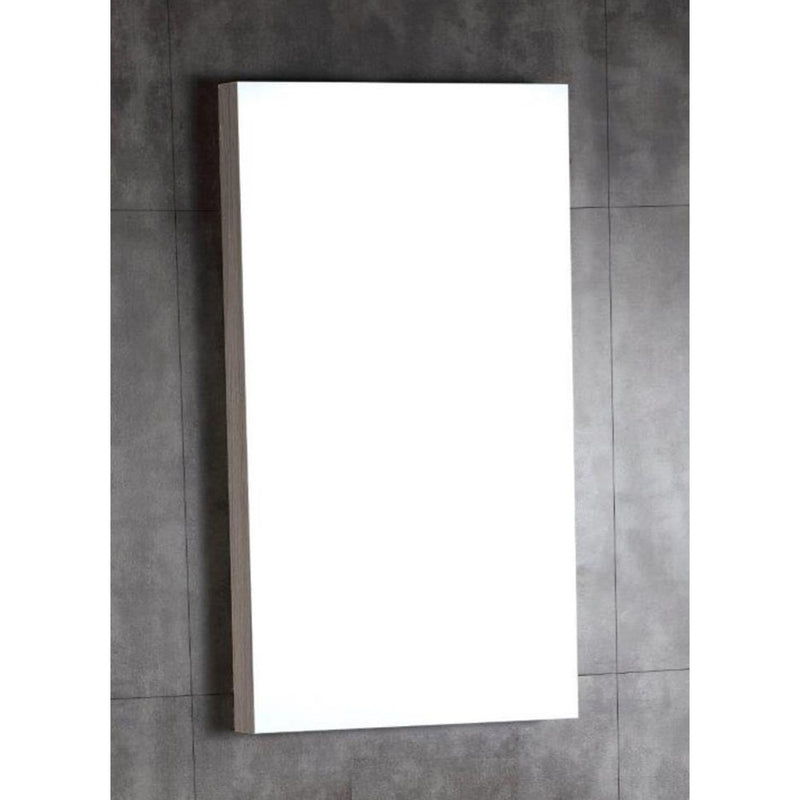 Bellaterra Home 500821-18-MIR Modern 18" mirror, Gray Brownish Oak, front view on a white background