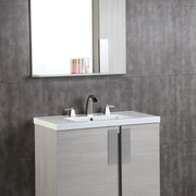 Bellaterra Home 500822-36 Modern 36" vanity, Gray Pine, white ceramic top, installed in a bathroom