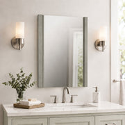 Bellaterra Home 502001B-MIR-24 23.5" mirror, Gray Pine, installed in a bathroom
