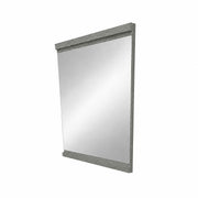Bellaterra Home 502001B-MIR-36 35.5" mirror, Gray Pine, angled view on a white background