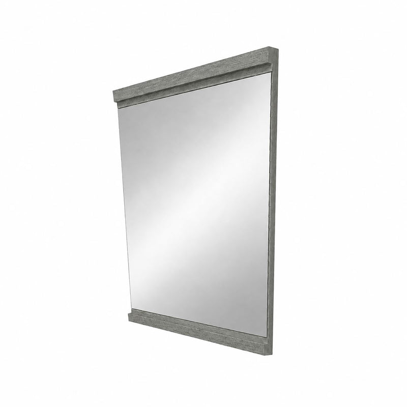 Bellaterra Home 502001B-MIR-36 35.5" mirror, Gray Pine, angled view on a white background