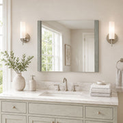 Bellaterra Home 502001B-MIR-36 35.5" mirror, Gray Pine, installed in a bathroom