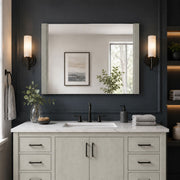 Bellaterra Home 502001B-MIR-36 35.5" mirror, Gray Pine, installed dark wall