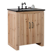 Bellaterra Home 6001-30-NL-BG Natural 30" vanity, Natural, black galaxy granite top, angled view on a white background