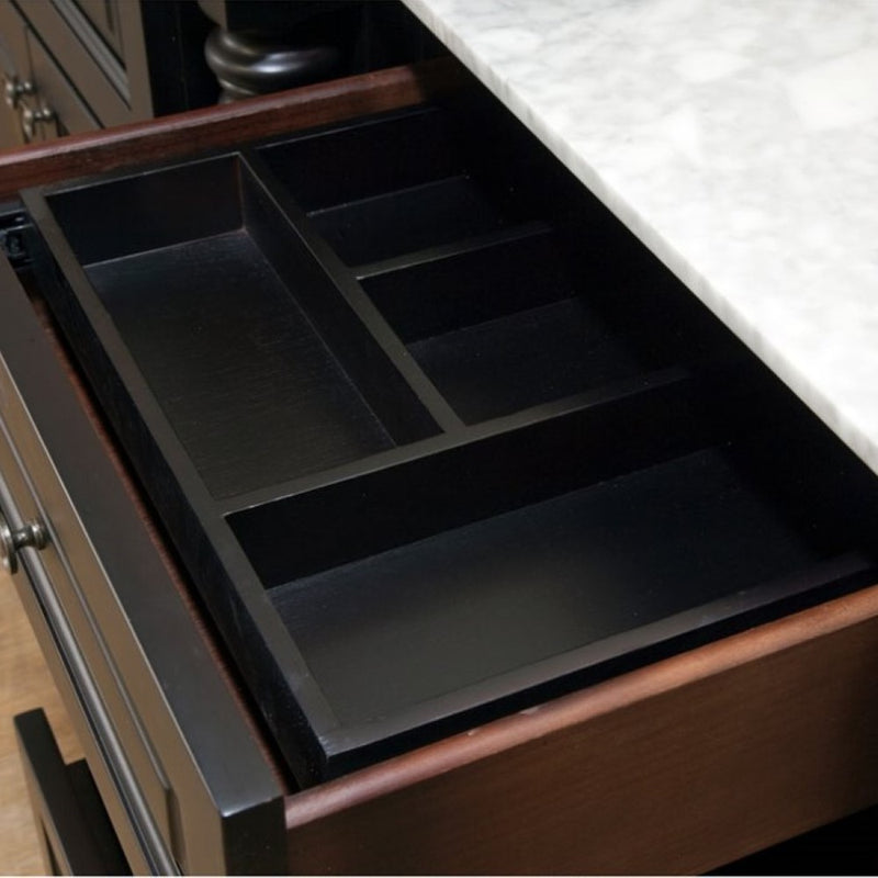 Bellaterra Home 605523 20" storage cabinet, Dark Mahogany, cabinet interior close-up