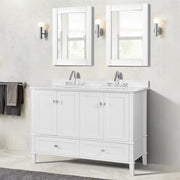 Bellaterra Home 800631-49D-WH Aurora 49" vanity, White, white engineered stone top, installed in a bathroom