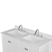 Bellaterra Home 800631-49D-WH Aurora 49" vanity, White, white engineered stone top, countertop and sink close-up