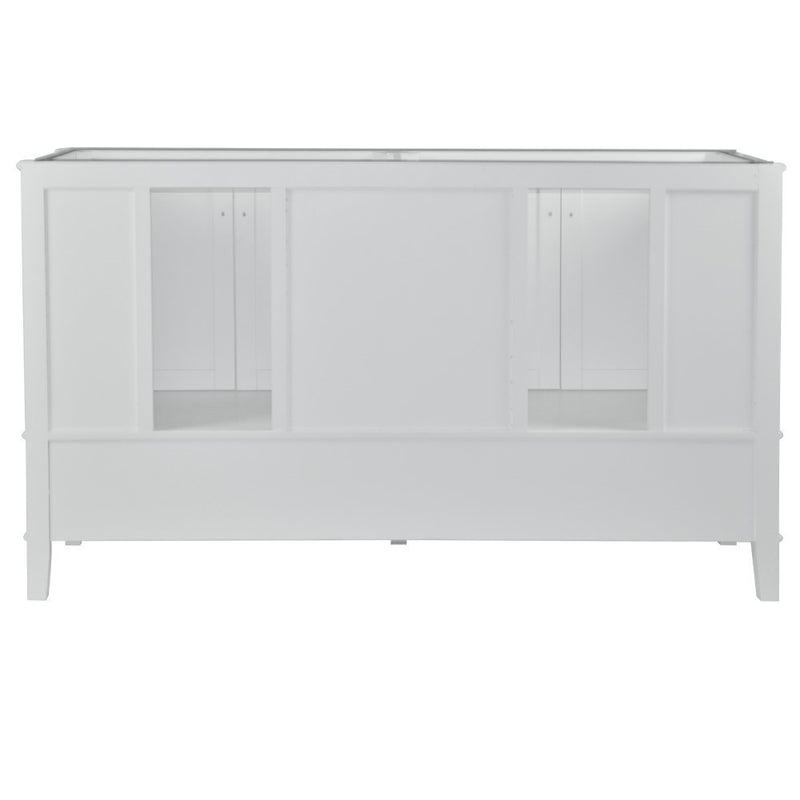 Bellaterra Home 800631-61D-WH Aurora 61" vanity, White, white engineered stone top, back view