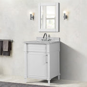 Bellaterra Home 800632-24BN-WH Napa 24" vanity, White, white Carrara marble top, installed in a bathroom
