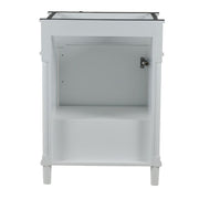 Bellaterra Home 800632-24BN-WH Napa 24" vanity, White, white Carrara marble top, rear view