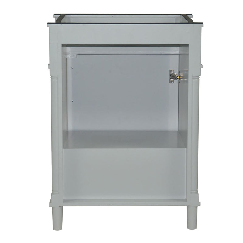Bellaterra Home 800632-24GD-LG Napa 24" vanity, Light Gray, white Carrara marble top, rear view