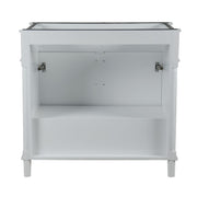 Bellaterra Home 800632-36BL-WH Napa 36" vanity, White, white Carrara marble top, rear view