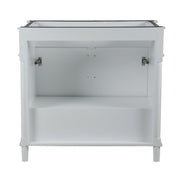Bellaterra Home 800632-36BN-WH Napa 36" vanity, White, white Carrara marble top, rear view