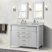 Bellaterra Home 800632-48DBN-WH Napa 48" vanity, White, white Carrara marble top, installed in a bathroom
