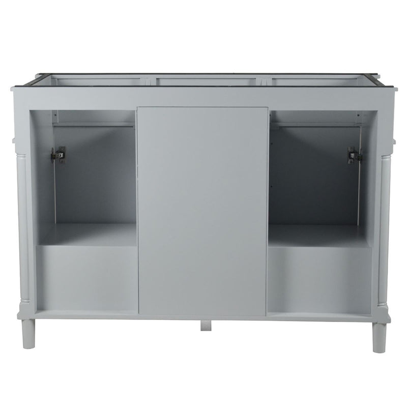 Bellaterra Home 800632-48DGD-LG Napa 48" vanity, Light Gray, white Carrara marble top, rear view