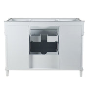 Bellaterra Home 800632-48SBN-WH Napa 48" vanity, White, white Carrara marble top, rear view