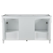 Bellaterra Home 800632-60DBL-WH Napa 60" vanity, White, white Carrara marble top, rear view