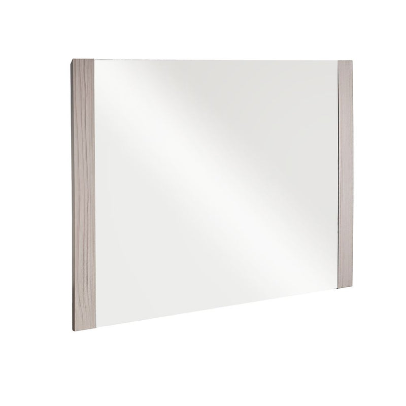 Bellaterra Home 8043-M-EP 23.6" rectangular mirror, Light Gray, angled view on a white background