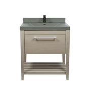 Bellaterra Home 804353V-EP-GY 31.5" vanity, Light Gray, composite granite top, front view on a white background