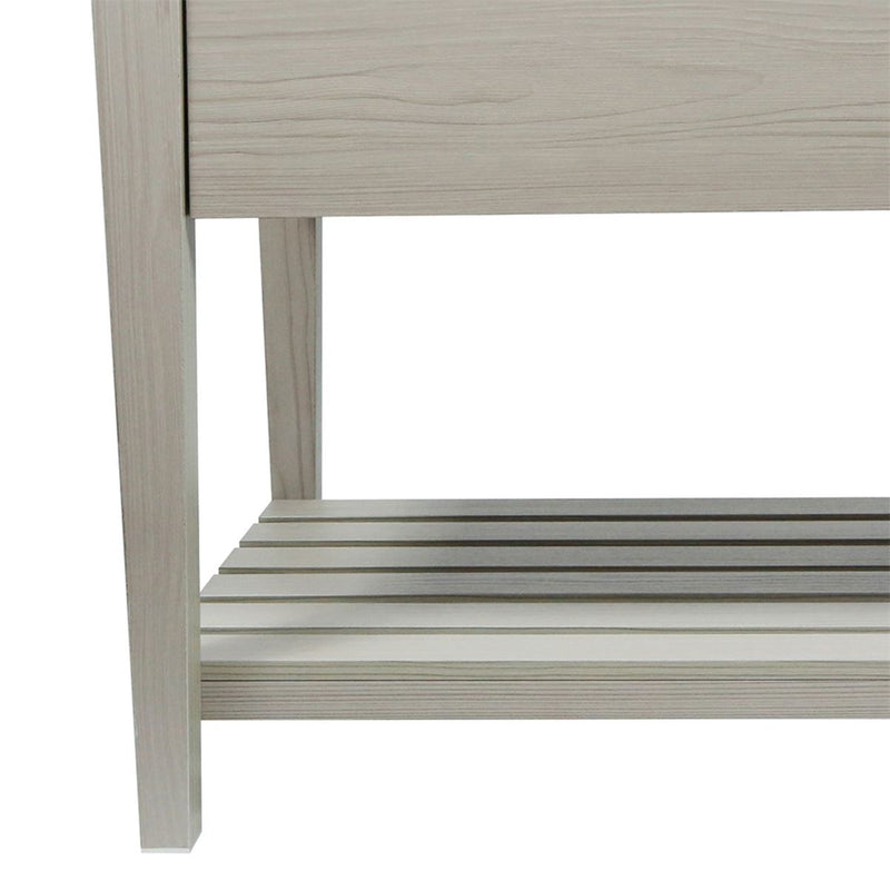 Bellaterra Home 804353V-EP-GY 31.5" vanity, Light Gray, composite granite top, shelf detail