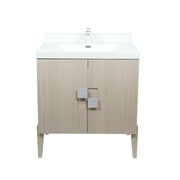 Bellaterra Home 804366V-EP 31.5" vanity, Light Gray, composite granite top, front view on a white background